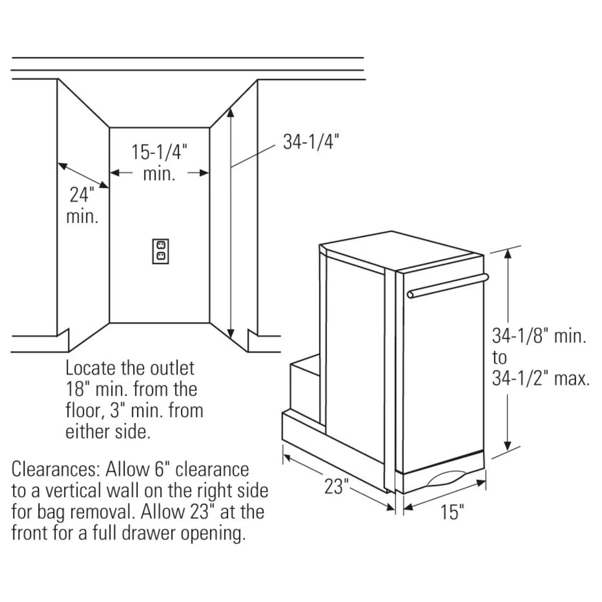GE Universal 15" Built-In Compactor - Image 3