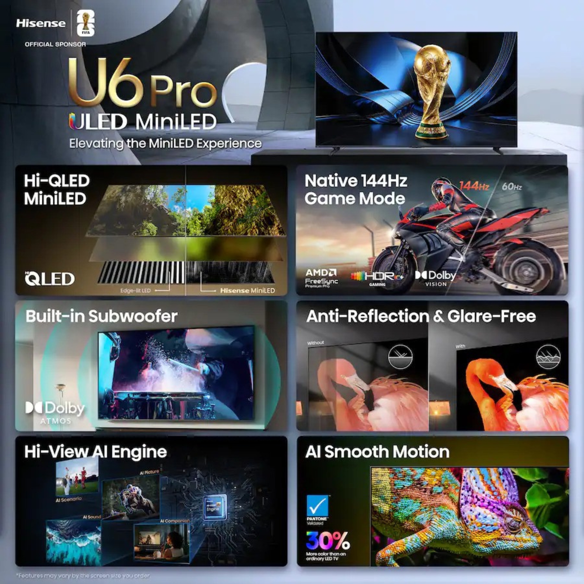 Hisense U6 Pro Series ULED MiniLED 4K Fire TV - Image 2