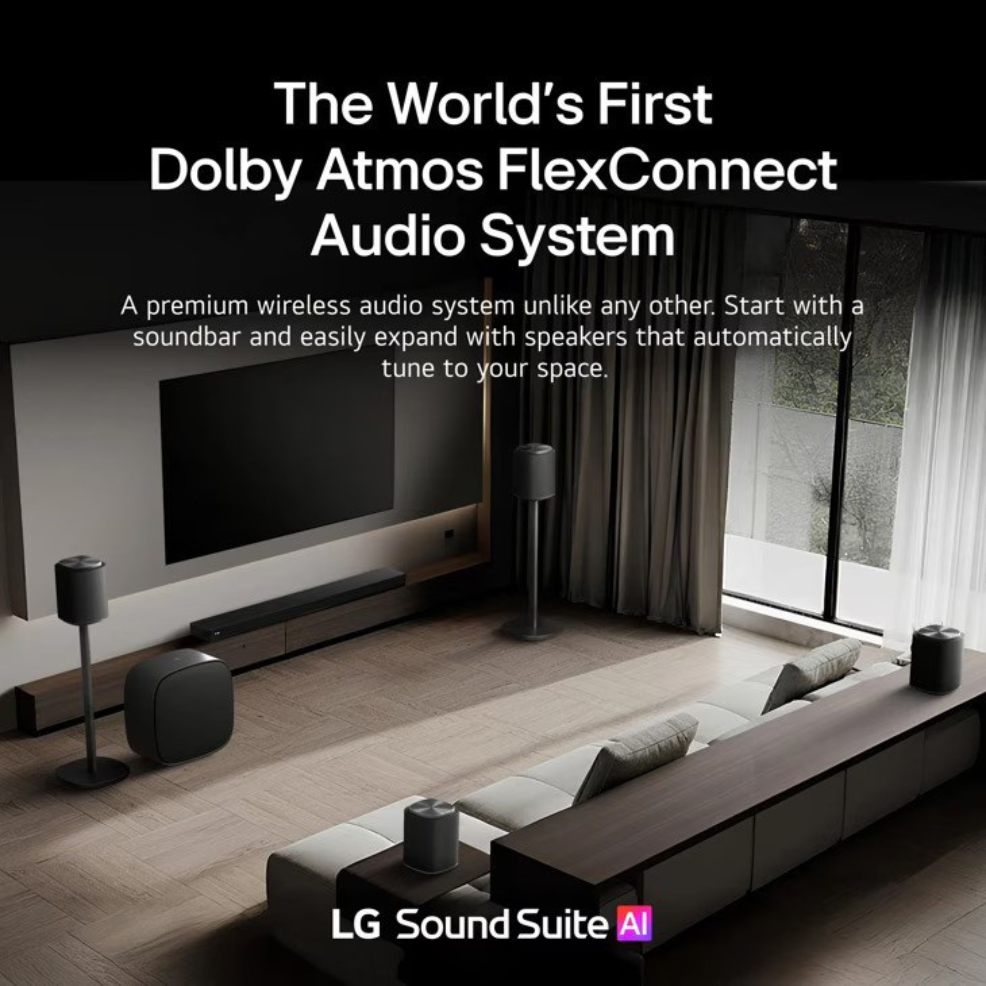 LG Immersive Quad Suite 5 with H7 Soundbar and four M5 Speakers, Dolby Atmos FlexConnect - Image 3
