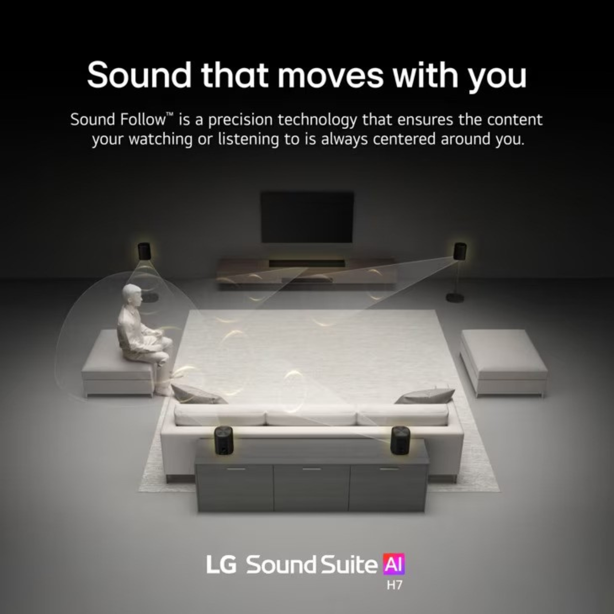 LG Immersive Quad Suite 5 with H7 Soundbar and four M5 Speakers, Dolby Atmos FlexConnect - Image 5