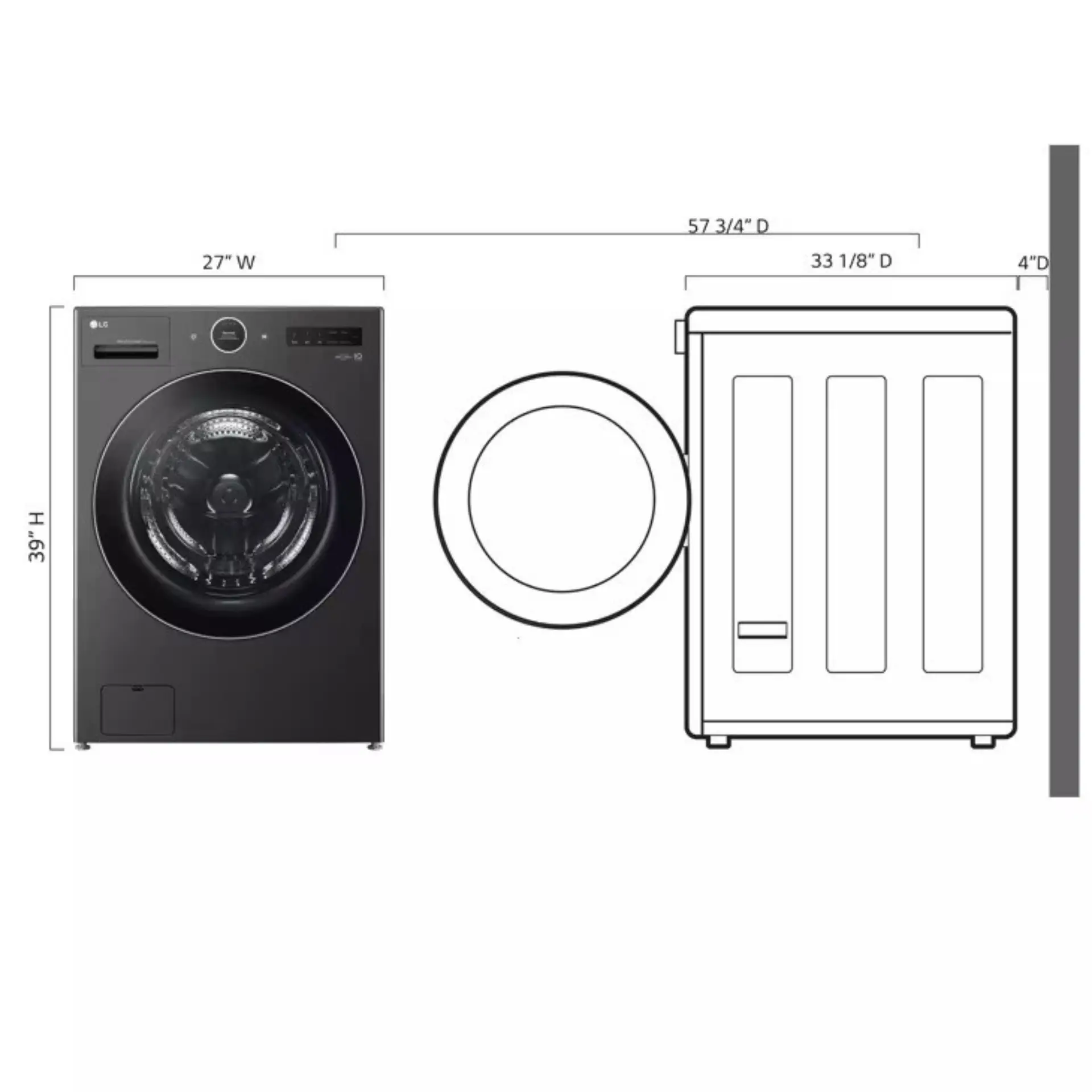 LG WashCombo™ Ventless Washer/Dryer Combo All-in-One 5.0 cu. ft. Mega Capacity with Inverter HeatPump™ Technology and Direct Drive Motor - Image 3