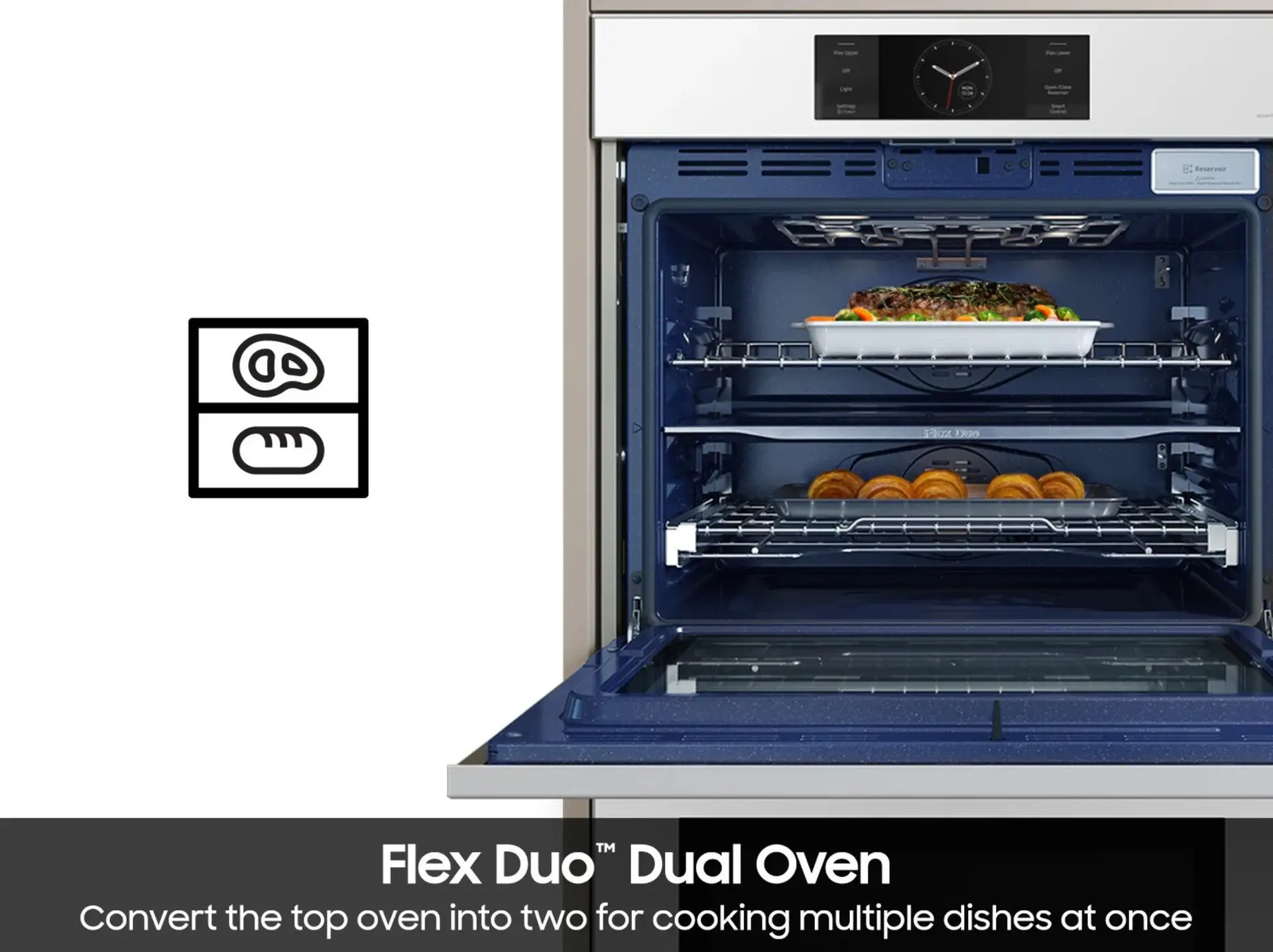 Samsung Bespoke AI Double Wall Oven AI Home 7" Display | AI Pro Cooking™ | 5.1 cu.ft./5.1 cu.ft. - Image 5
